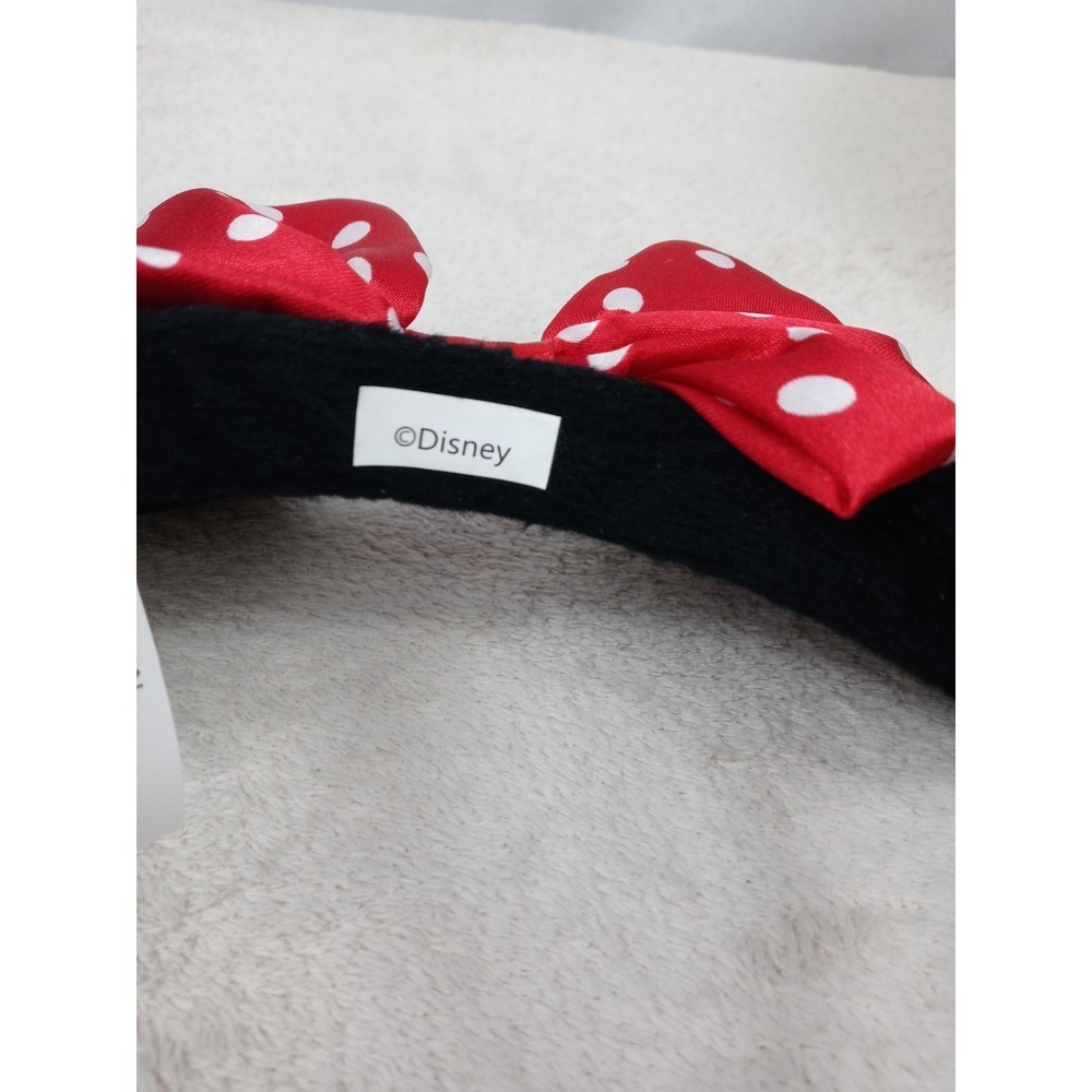 Disney Parks Minnie Mouse Ears Headband Classic Red Polka Dot Bow Plush Ears - Picture 5 of 6